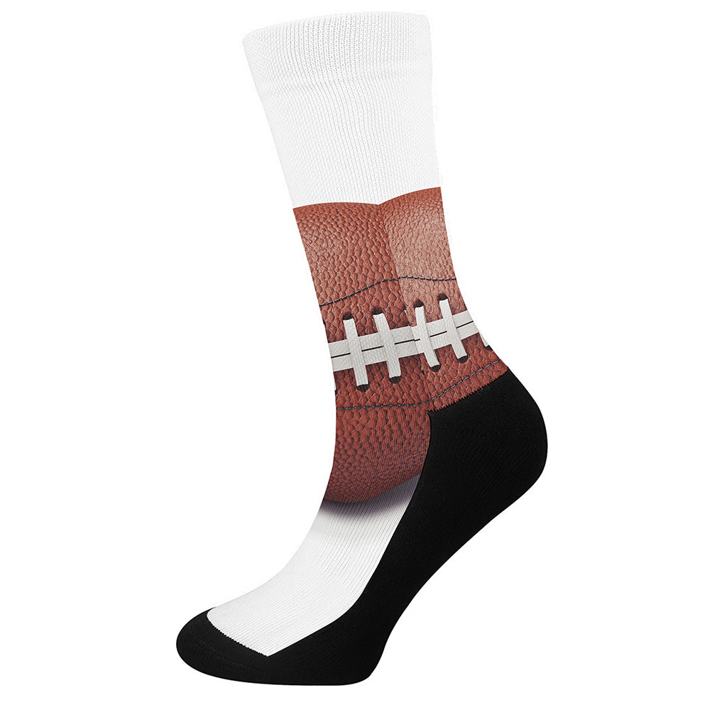 American Football Ball Print Crew Socks