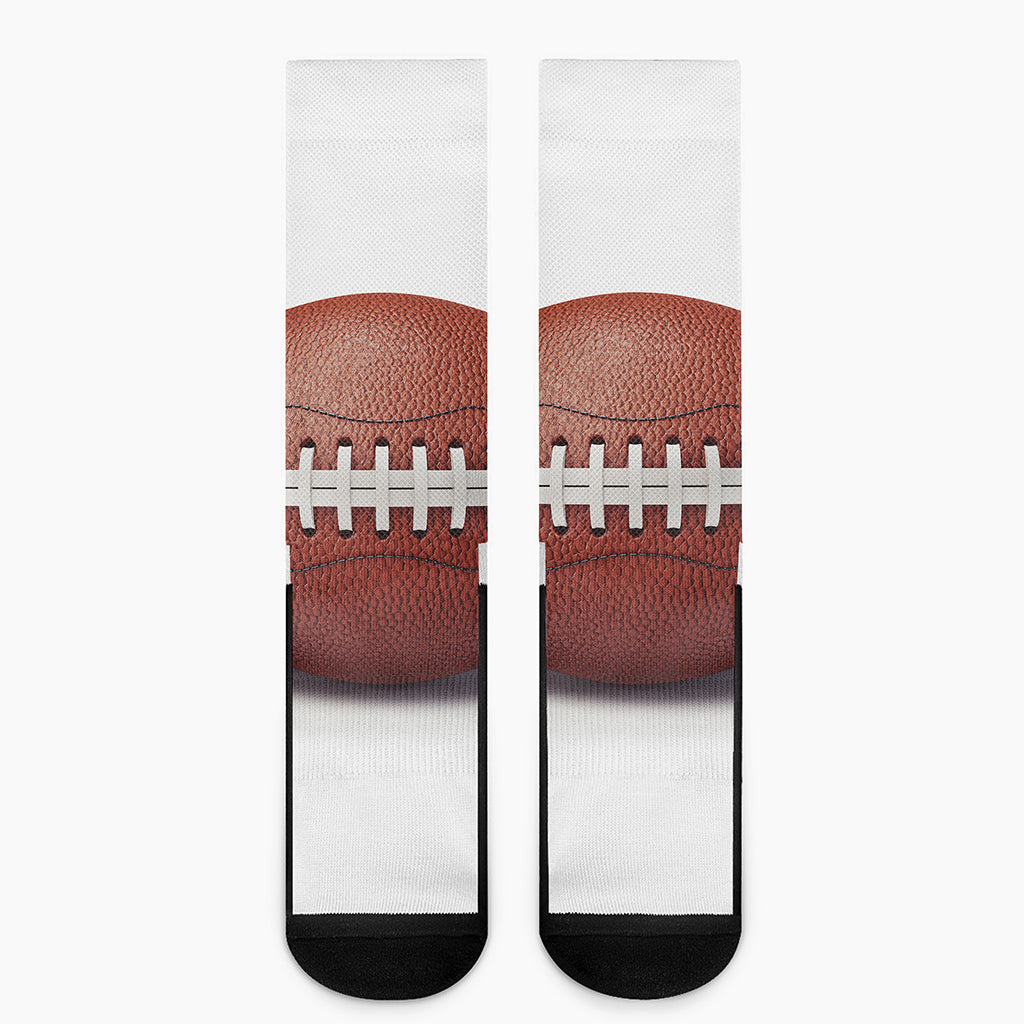 American Football Ball Print Crew Socks