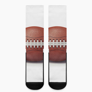 American Football Ball Print Crew Socks