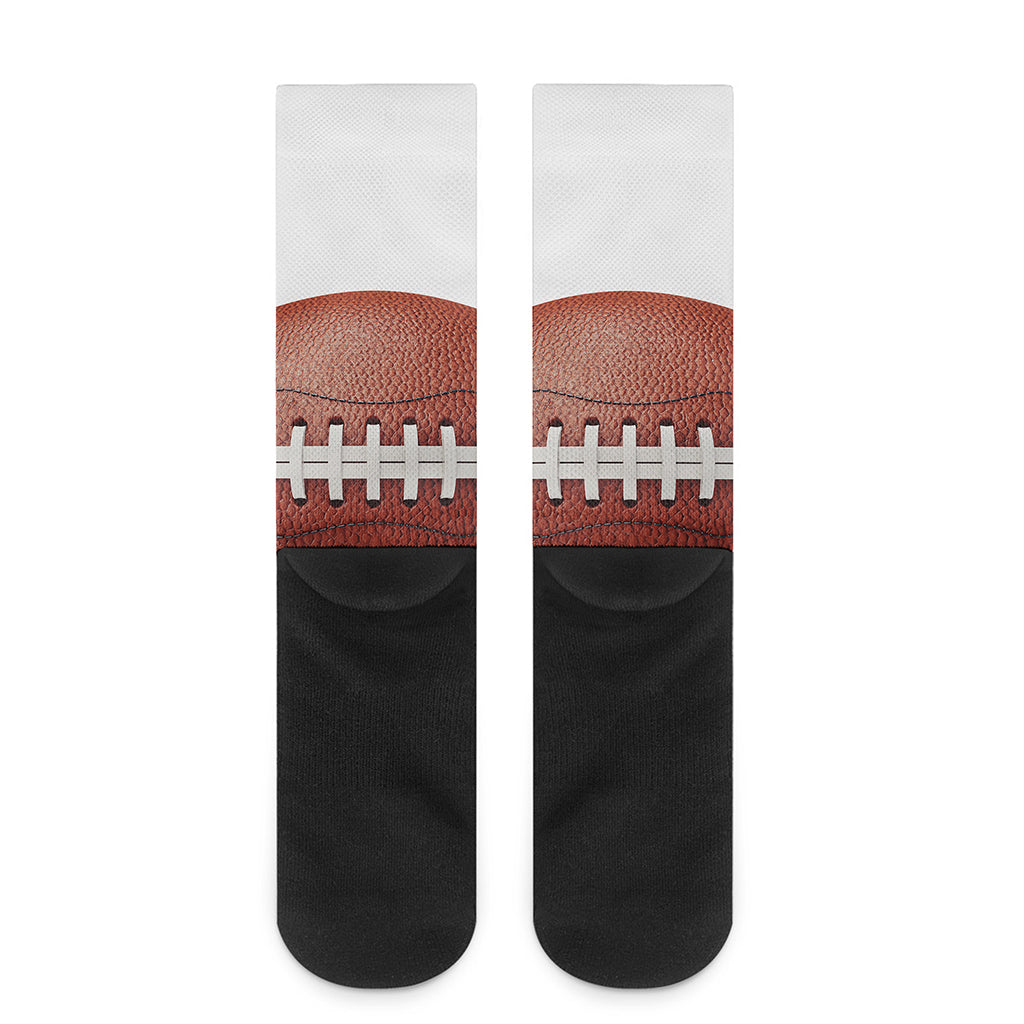 American Football Ball Print Crew Socks