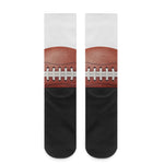 American Football Ball Print Crew Socks