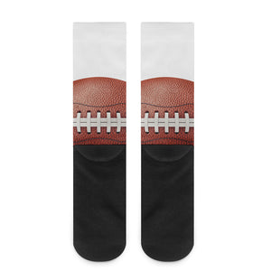 American Football Ball Print Crew Socks