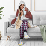 American Football Ball Print Hooded Blanket