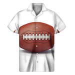 American Football Ball Print Men's Short Sleeve Shirt