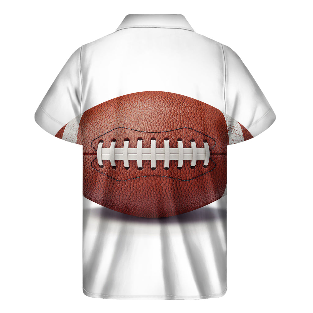 American Football Ball Print Men's Short Sleeve Shirt
