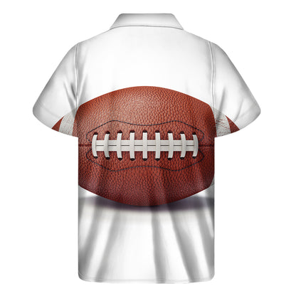 American Football Ball Print Men's Short Sleeve Shirt