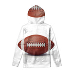 American Football Ball Print Pullover Hoodie