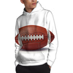 American Football Ball Print Pullover Hoodie