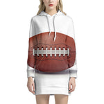 American Football Ball Print Pullover Hoodie Dress