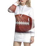 American Football Ball Print Pullover Hoodie Dress