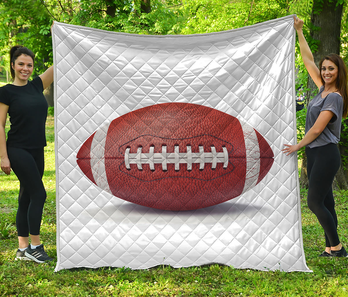American Football Ball Print Quilt
