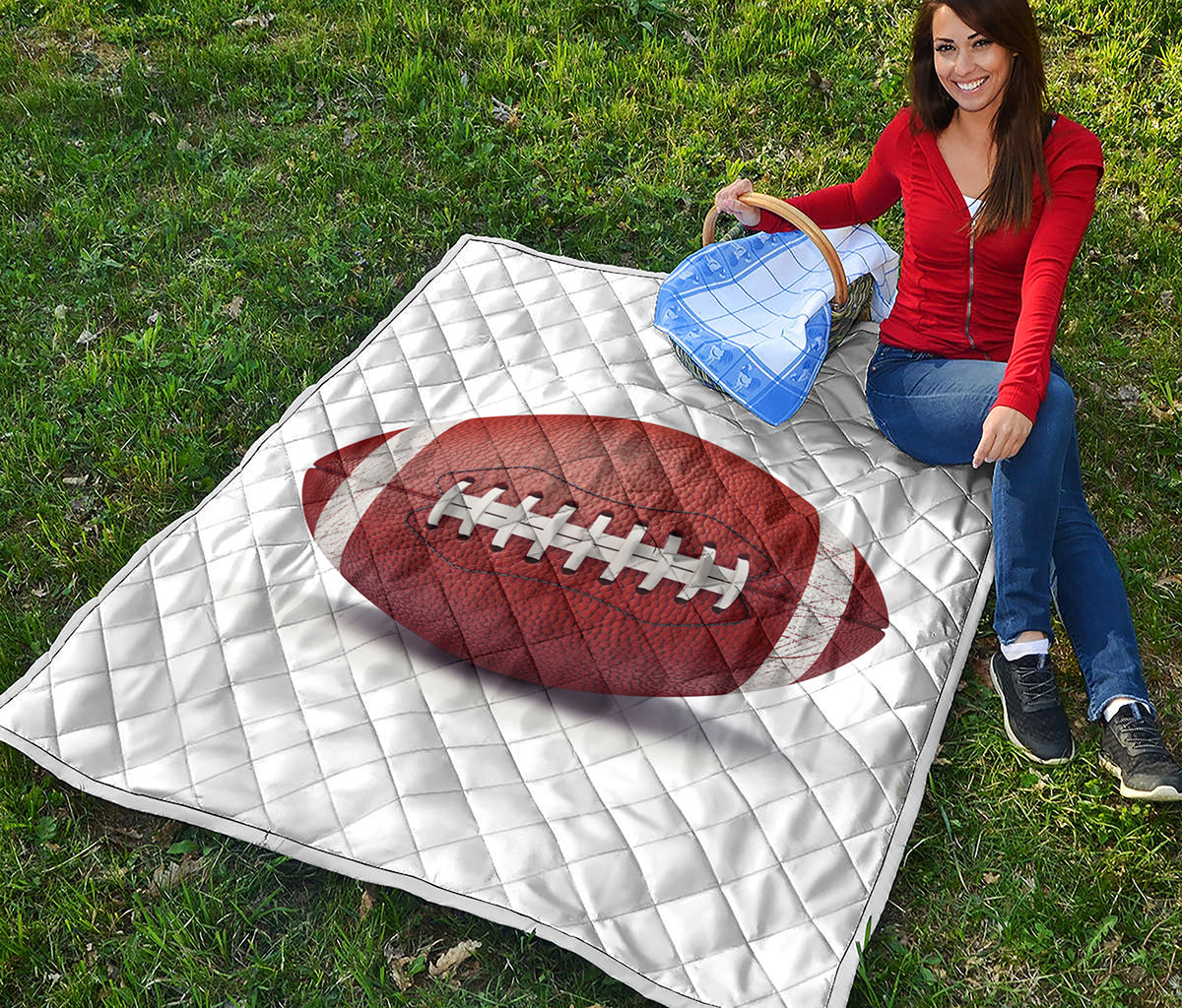 American Football Ball Print Quilt