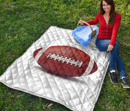 American Football Ball Print Quilt