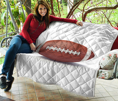 American Football Ball Print Quilt