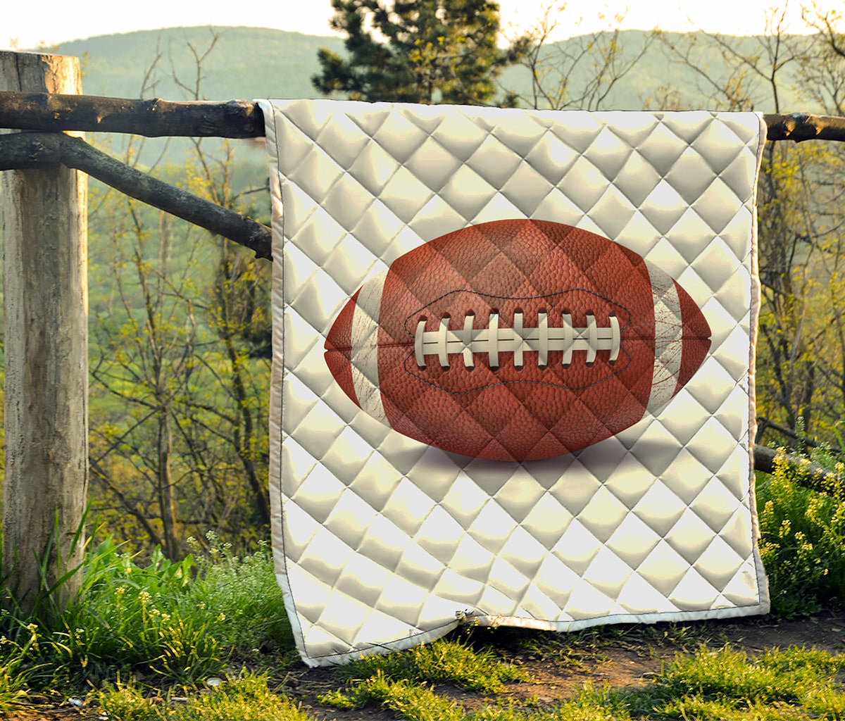 American Football Ball Print Quilt