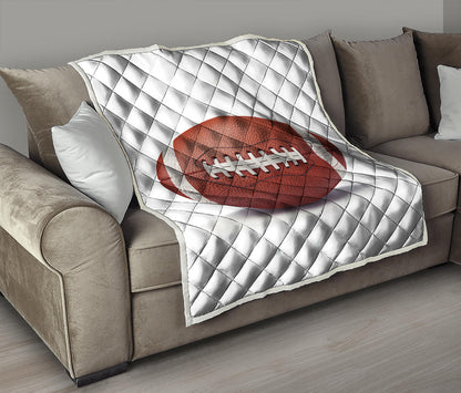 American Football Ball Print Quilt
