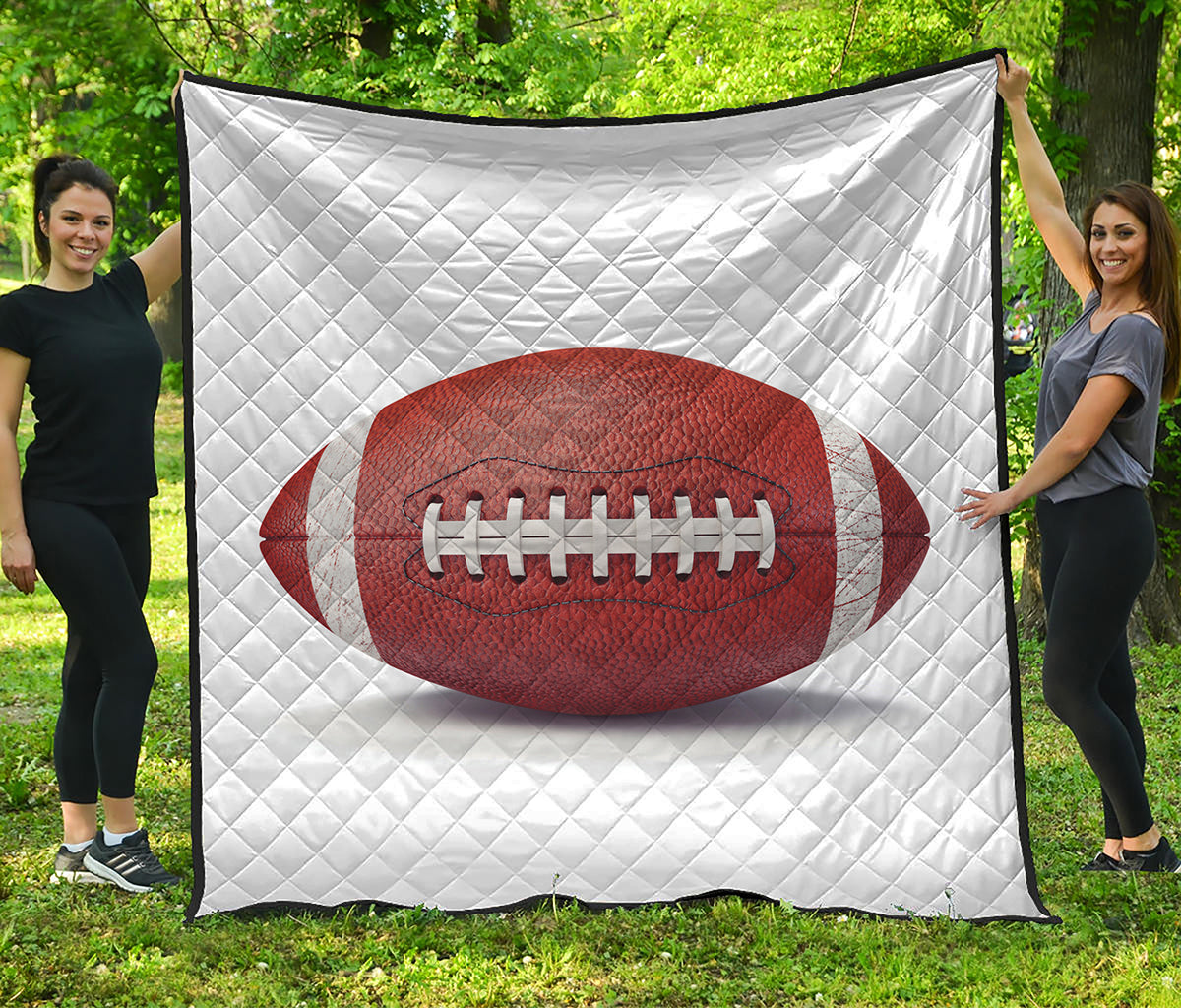 American Football Ball Print Quilt