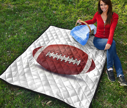 American Football Ball Print Quilt