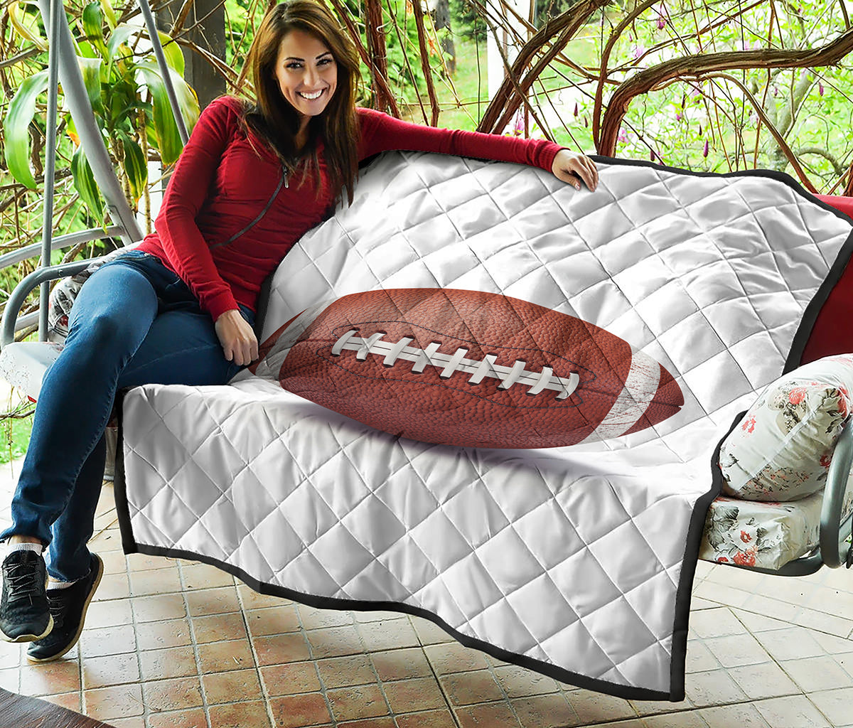 American Football Ball Print Quilt