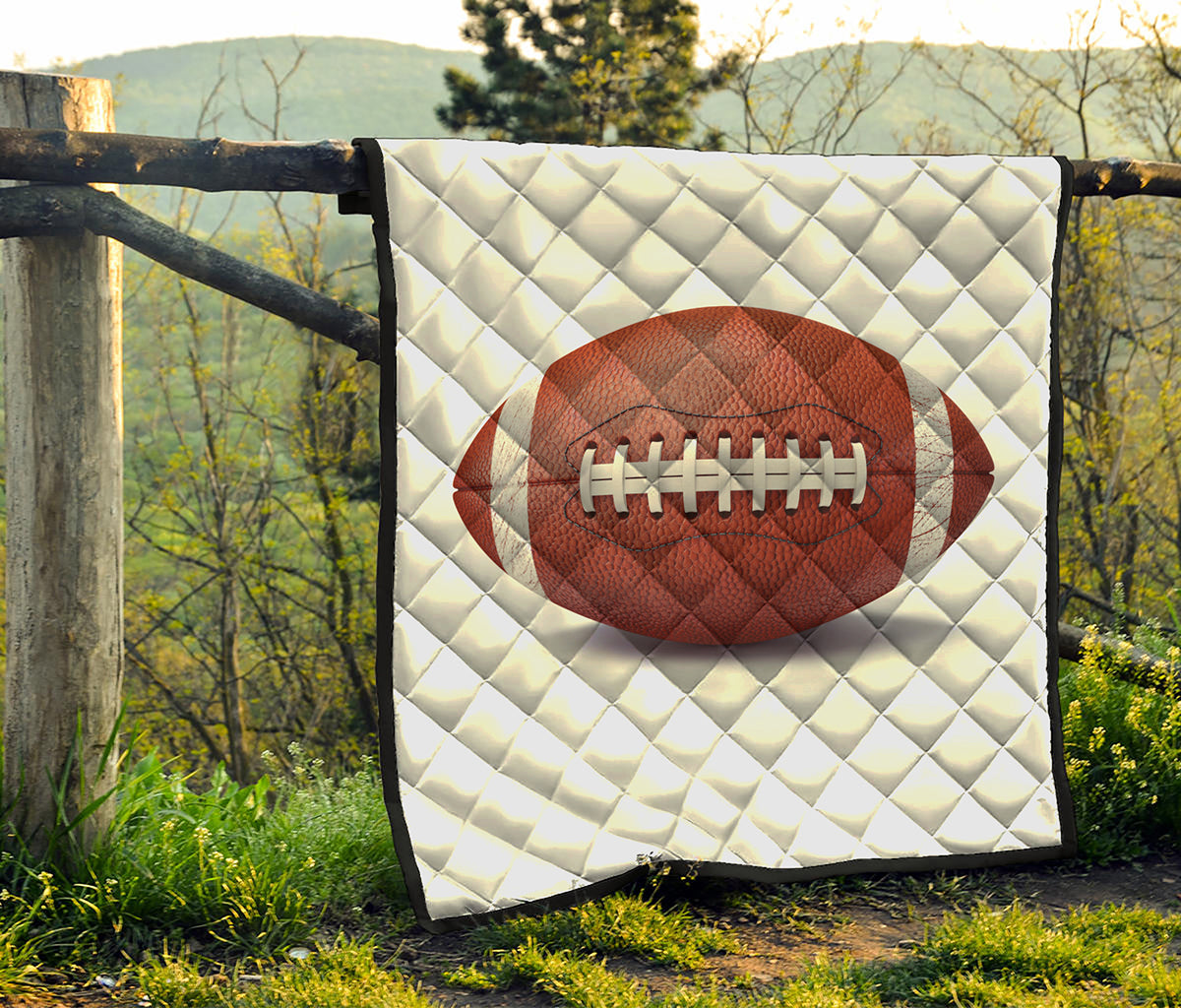 American Football Ball Print Quilt