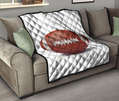 American Football Ball Print Quilt