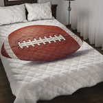 American Football Ball Print Quilt Bed Set