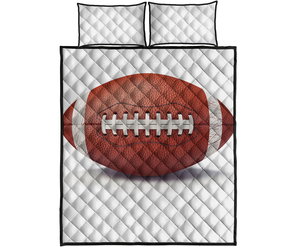 American Football Ball Print Quilt Bed Set
