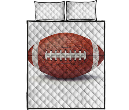 American Football Ball Print Quilt Bed Set