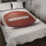 American Football Ball Print Quilt Bed Set
