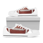 American Football Ball Print White Low Top Shoes