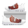 American Football Ball Print White Running Shoes