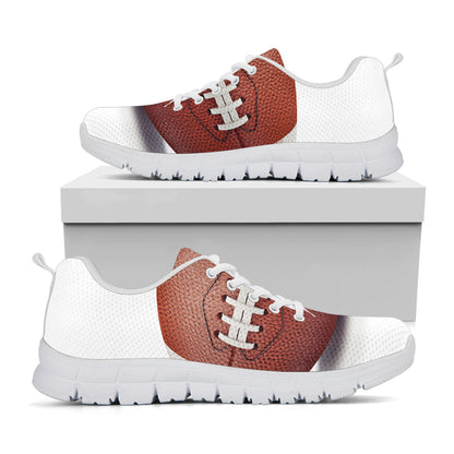 American Football Ball Print White Sneakers