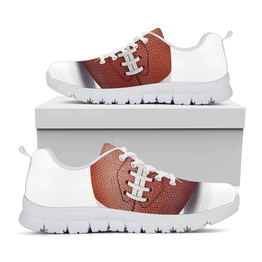 American Football Ball Print White Sneakers