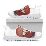 American Football Ball Print White Sneakers