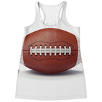 American Football Ball Print Women's Racerback Tank Top