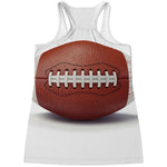American Football Ball Print Women's Racerback Tank Top