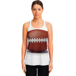American Football Ball Print Women's Racerback Tank Top