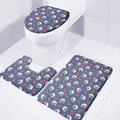 American Football Pattern Print 3 Piece Bath Mat Set