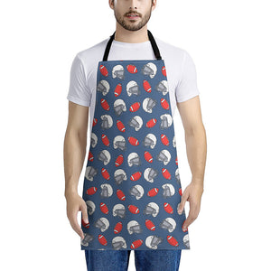 American Football Pattern Print Apron