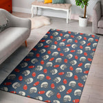 American Football Pattern Print Area Rug