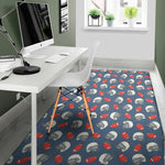 American Football Pattern Print Area Rug