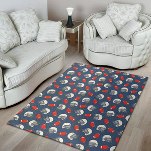 American Football Pattern Print Area Rug