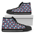 American Football Pattern Print Black High Top Sneakers