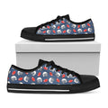 American Football Pattern Print Black Low Top Sneakers