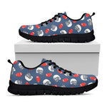 American Football Pattern Print Black Sneakers