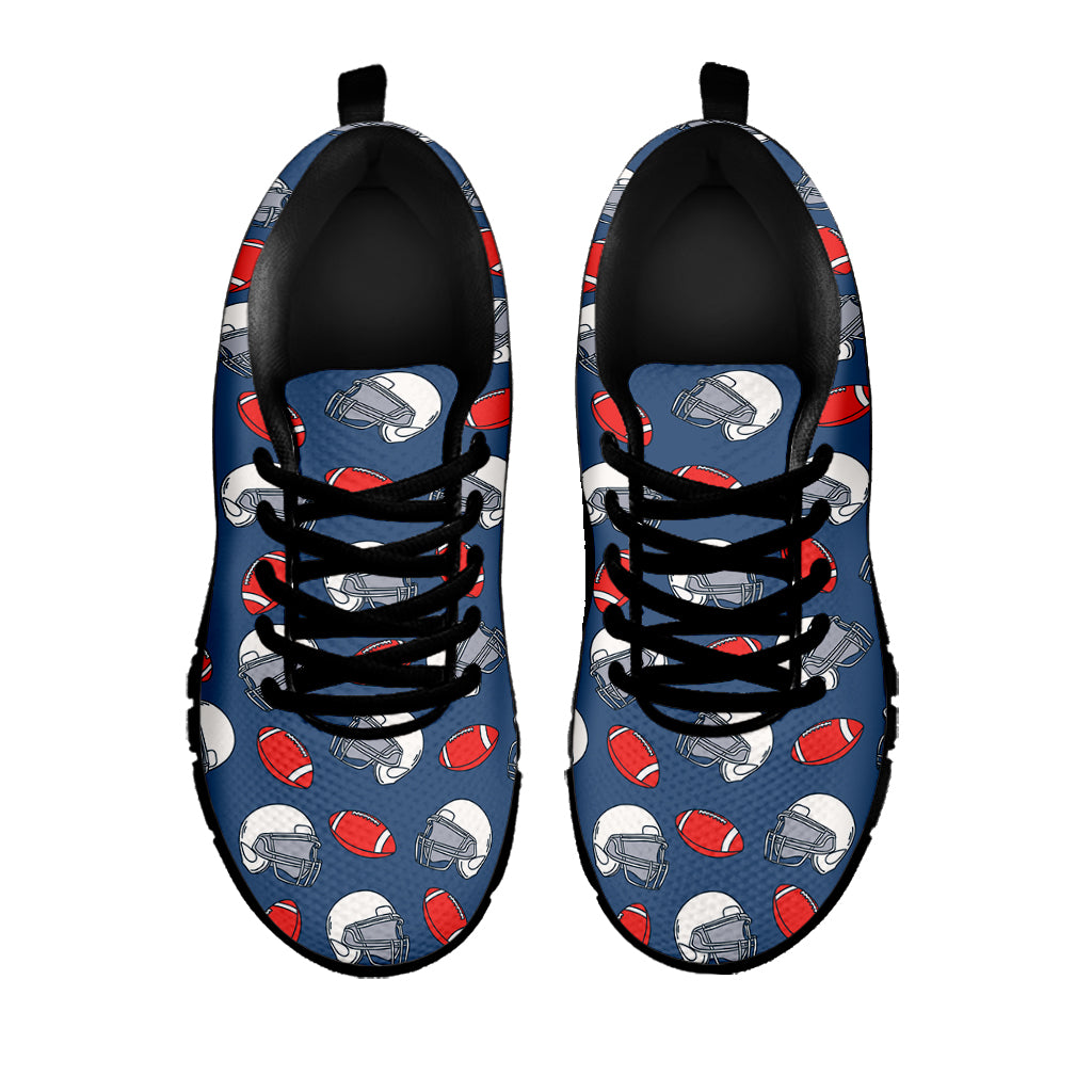 American Football Pattern Print Black Sneakers