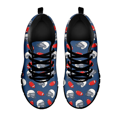 American Football Pattern Print Black Sneakers
