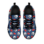 American Football Pattern Print Black Sneakers