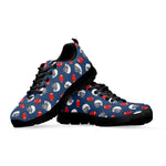 American Football Pattern Print Black Sneakers