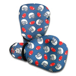 American Football Pattern Print Boxing Gloves
